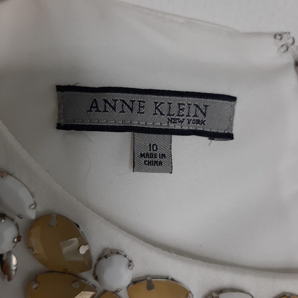 Anne Klein White Embelished Dress size 10 - Picture 4 of 7